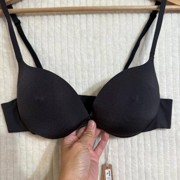 Skims Ultimate Collection Nipple Push-Up Plunge Bra In Onyx Black Sz 36A NWT